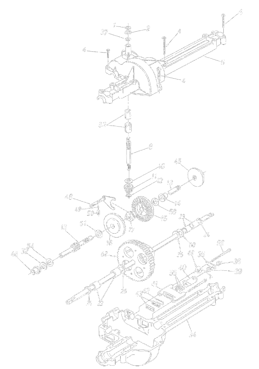 Transmission Assembly Diagram and Parts List for 13AM675G062 2000 Yard Machines Lawn Tractor